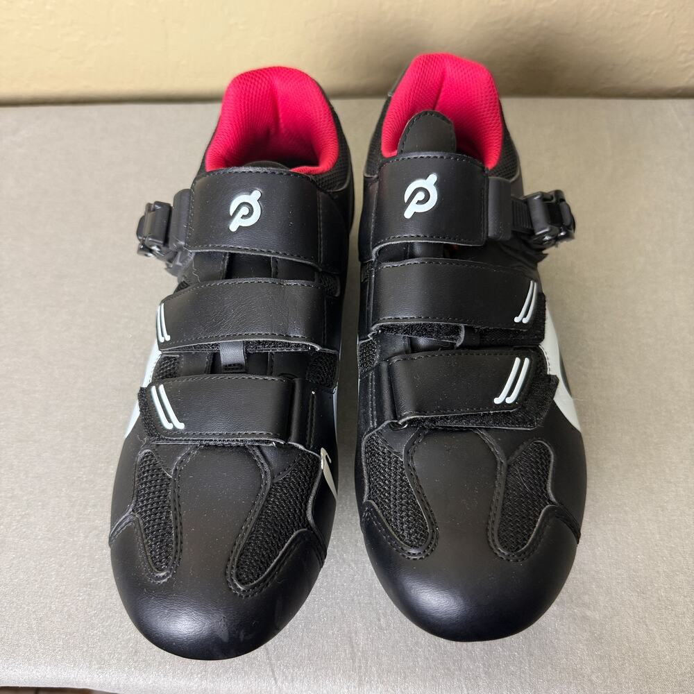 Peloton Cycling Shoes EU 42 Black Red Delta Cleats Indoor Spin Bike